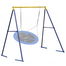 Hishine Swing Stand Heavy Duty Swing Frame Full Steel Metal Frame Swing Set for Backyard BlueYellow Swing NOT Included