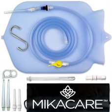 Mikacare Enema Bag Kit Clear Non-Toxic Silicone. for Coffee and Water Colon Cleanse. 6 Foot Long Hose, BPA and Phthalates Free,