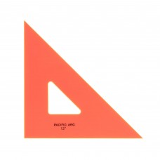 Pacific Arc Drafting Triangle, 12-Inch, 4590 Degrees, Fluorescent Orange