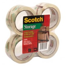 Scotch MMM36504 Moving & Storage Tape, 1.88' x 54.6yds, 3' Core, Clear, 4 Rolls/Pack