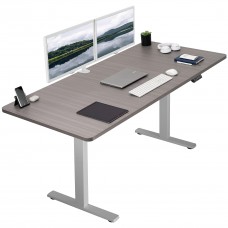 VIVO Electric Height Adjustable 71 x 36 inch Memory Stand Up Desk Extra Deep Dark Gray Table Top Gray Frame Standing Workstat