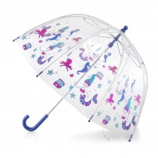 Totes Kids Clear Bubble Kids Umbrella - Perfect for Walking Safety- Child Safe with Pinch-Proof Closure and Easy-Grip Curved Han