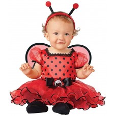 Seasons Infant Baby Girls Ladybug Dress with Tutu Skirt Halloween Costume (12-18 Months) Red Black