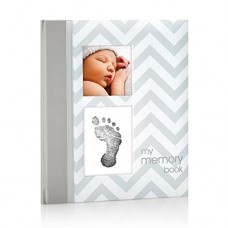 Pearhead First 5 Years Chevron Baby Memory Book, Clean-Touch Baby Safe Ink Pad For Baby’S Handprint Or Baby’S Footprint, Gender