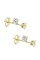 Sabrina Silver 2-Pair Pack 14k Yellow Gold 3mm Cubic Zirconia Earrings Studs Cartilage Nose 4 prong 1/4 ct/pr