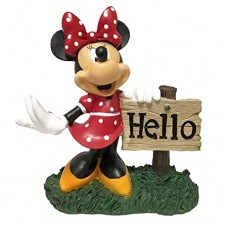 The Galway Company Minnie Mouse Hello Sign, Outdoor Garden Statue, Stands 8 Inches Tall. Hand-Painted, Official Disney Licensed Product, Made of Du