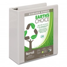 Samsill SAM16987 Earth's Choice Biobased D-Ring View Binder, 3' Cap, White