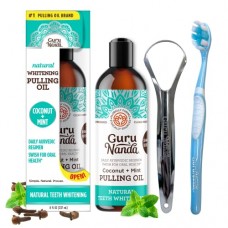 GuruNanda Coconut Oil Pulling with 7 Natural Essential Oils and Vitamin D, E, K2, Alcohol Free Mouthwash (Mickey D), Helps with