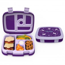 Bentgo Kids Prints LeakProof 5Compartment BentoStyle Kids Lunch Box Ideal Portion Sizes for Ages 3 to 7 BPAFree Dishwa