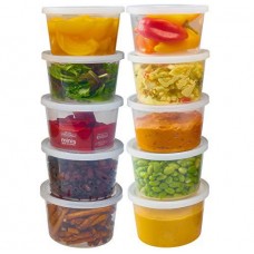 DuraHome deli containers with lids, 16 oz. leakproof - pack of 40 plastic microwaveable clear food storage container bpa free, premium q