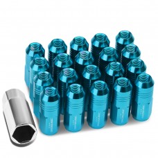 DNA Motoring LN-ZTL-9020-125-LB 20-Piece M12 x 1.25 Aluminum Alloy Wheel Lug Nuts + Deep Drive Extension (Light Blue)