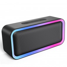 Great Choice Products Bluetooth Speaker, Bluetooth 5.0 Wireless Portable Speaker With 10W Stereo Sound, Party Speakers With Ambient Rgb Light,