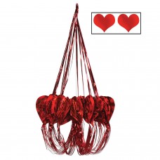 Beistle Pack of 6 Red Sweetest Day and Valentine's Heart Chandelier Hanging Decorations 35'