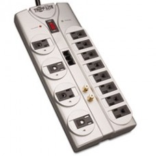 Tripp Lite TLP1208TELTV Surge Suppressor, 12 Outlet, RJ11, Coax, 8ft Cord, 2880 J