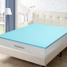 Nelaukoko 2 Inch Full Size Mattress Foam Topper Ventilated Gel Foam Mattress Pad, Double Size Memory Foam Mattress Topper