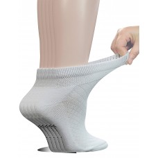 Yomandamor 5 Pairs Women's Cotton Ankle Breathable Mesh Diabetic Socks with Seamless Toe,L Size