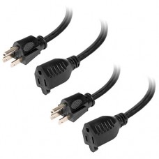 Iron Forge Cable 2 Pack of 6 Ft Outdoor Extension Cords - 16/3 Heavy Duty Black Extension Cord Pack