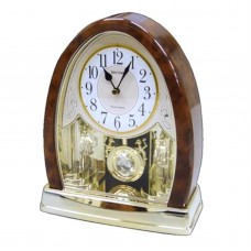 RHYTHM Joyful Bells Christian Quartz Musical Clock - Brown