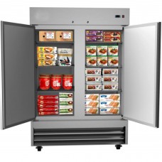 Cooler Depot 54 in. W 47 cu. ft. Frost-free Two Door Commercial Reach In Upright Freezer in Stainless Steel