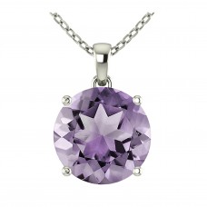 Bonjour Jewelers 1 Cttw Round Amethyst 18 Inch Necklace 24k Gold