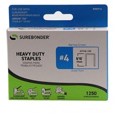 Surebonder 55916 Heavy Duty 9/16-Inch Length Staples, Arrow T50 Type, 1250 Count