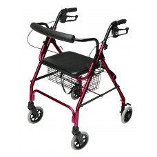 GF Health Products Lumex Walkabout Lite Four-Wheel Rollator, Burgundy