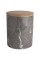 Contemporary Home Living 738215389718 3pc. Marble Canister Set - Black and Beige