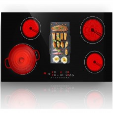 thinkstar Electric Cooktop, 8600W 36 Inch Built-In Ceramic Glass Stove Top With 5 Burner, Sensor Touch Screen, 9 Heating Level, Safety …