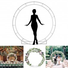 JC HUMMINGBIRD 65 Ft Round Metal Arch garden Arbor for garden Indoor and Outdoor Party Decoration Easy Assembly with Support Legs ground