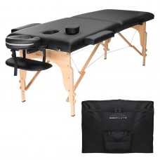 Saloniture Black Portable Massage Table with Carrying Case