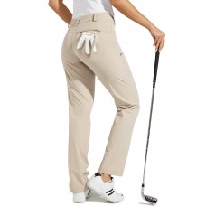 Willit Women's Golf Pants Stretch Hiking Pants Quick Dry Lightweight Outdoor Casual Pants with Pockets Water Resistant Khaki 12