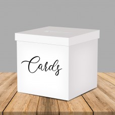 Vandue OnDisplay 10' Luxe Acrylic White Wedding Card Box w/Lid - Lucite Gift/Money Box (White w/Black 'Cards')