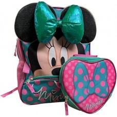 Amber Minnie Mouse 16' School Backpack With Detachable Lunch Box Set - Disney Backpack