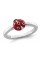 Gem And Harmony Sterling Silver Polished Red Enameled Ladybug Ring