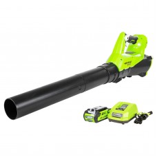 Greenworks 2400802 G-MAX 390CFM Cordless Axial Leaf Blower Kit with Variable Speed Trigger