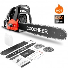 COOCHEER 62cc 20' Gas-Power Chainsaw,2-Stroke 3.5HP Handheld Gasoline Chainsaw Tool Set for Tree Cutting&Garden Tidying(Upgraded Version)