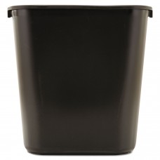 Rubbermaid RCP295600BK Commercial Deskside Plastic Wastebasket, Rectangular, 7 gal, Black