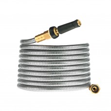 Rosy Earth Expandable Metal Garden Hose 75 FT 304 Stainless Steel Water Hose 75 FT Heavy Duty non Kinking Flexible Garden Ho