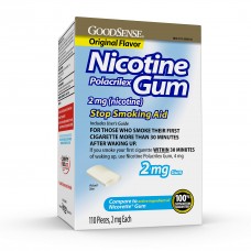 GoodSense Uncoated Nicotine Polacrilex Gum 2 mg, Original Flavor, Stop Smoking Aid, 110 Count