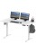 SHW Electric Height Adjustable Standing Desk with Hanging Hooks and cable Management, 55 x 28 Inches, White