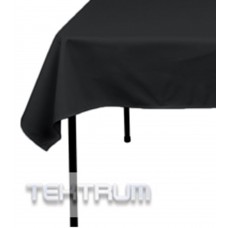 TEKTRUM 54 X 54 INCH 54'X54' SQUARE POLYESTER TABLECLOTH - THICK/HEAVY DUTY/DURABLE FABRIC - BLACK COLOR