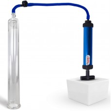 LeLuv Aero Blue Penis Pump 12 inch Untapered Length x 1.35 Inch Diameter Seamless Cylinder