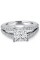 Pompeii3 1 1/3Ct Princess Cut Split Shank Enhanced Diamond Engagement Ring 14K White Gold