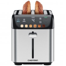 Chefman Smart Touch 2 Slice Digital Toaster 6 Shade Settings Stainless Steel Toaster 2 Slice with ExtraWide Slots Thick Brea