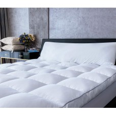 Marine Moon Mattress Topper King Size Cooling Plush Pillow Top Mattress Pad Feather Bed Topper, Extra Thick Hotel Quality Down Alternative T