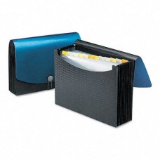 Smead SMD70863 13-Pocket Poly Expanding File, Black/Blue