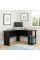 Ameriwood Home Dakota L-Shaped Desk with Bookshelves (Black Ebony Ash)