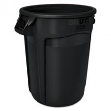 Rubbermaid Brute Round Containers, 10 gal, Black