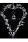 Crafted Creations Set of 2 Clear and White Beaded Heart Hanging Crystal 11'