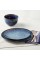 Gibson Elite Matisse 16-Piece Double Bowl Dinnerware Set, Cobalt